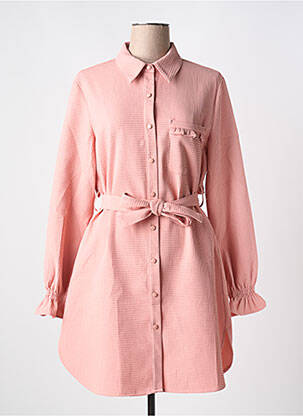 Robe courte manches longues manches longues rose GRACIELA femme