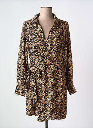 Robe courte manches longues manches longues noir SARAH JOHN femme