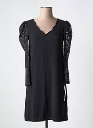 Robe courte manches longues manches longues noir CHARMING GIRL BY SILIA femme