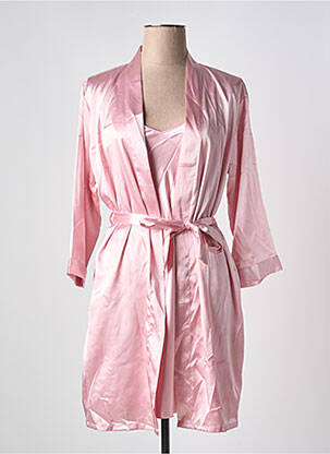 Déshabillé manches 3/4 rose COOTAIYA femme