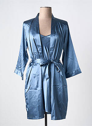 Déshabillé manches 3/4 bleu COOTAIYA femme