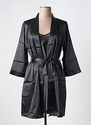 Déshabillé manches 3/4 noir COOTAIYA femme