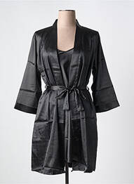 Déshabillé manches 3/4 noir COOTAIYA femme