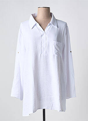 Tunique manches longues col chemisier blanc CHRISTY femme