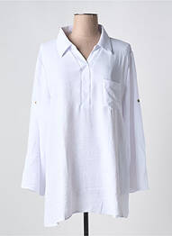Tunique manches longues col chemisier blanc CHRISTY femme