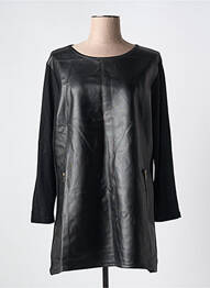 Tunique manches longues col rond noir CHRISTY femme
