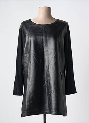 Tunique manches longues col rond noir CHRISTY femme