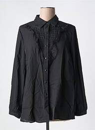 Chemisier tissage crêpe manches longues noir CHRISTY femme