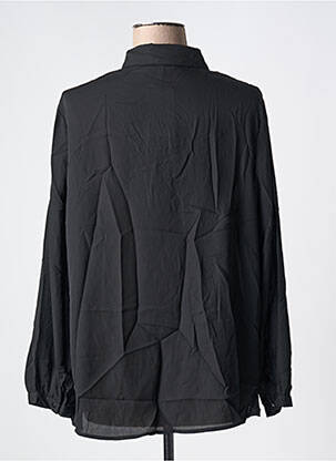 Chemisier tissage crêpe manches longues noir CHRISTY femme