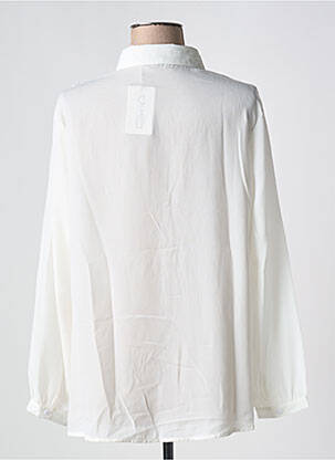 Chemisier tissage crêpe manches longues blanc CHRISTY femme