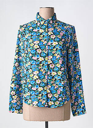 Chemisier imprimé fleurs manches longues bleu DAPHNEA femme