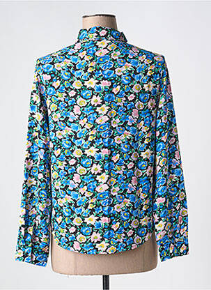 Chemisier imprimé fleurs manches longues bleu DAPHNEA femme