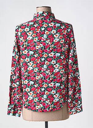 Chemisier imprimé fleurs manches longues rouge DAPHNEA femme