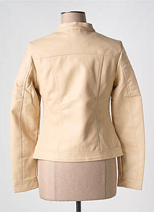 Veste simili cuir poches beige CC FASHION femme