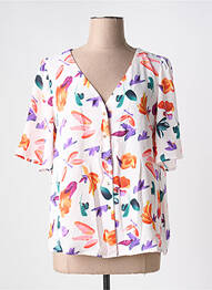 Chemisier manches courtes manches courtes blanc SARAH JOHN femme
