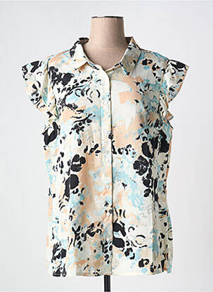 Chemisier manches courtes manches courtes beige NOUGAT femme
