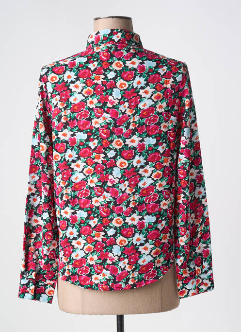 Chemisier imprimé fleurs manches longues rouge DAPHNEA femme