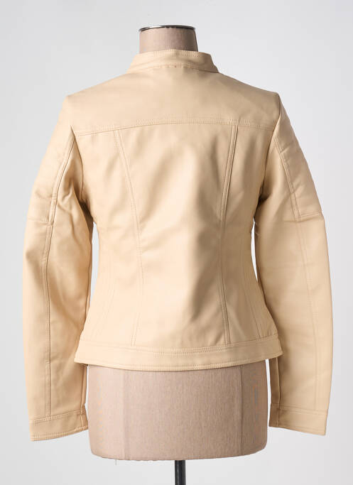 Veste simili cuir beige CC FASHION pour femme