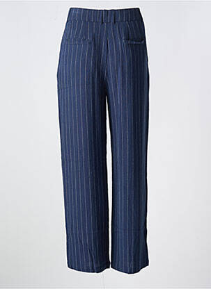 Pantalon droit tissage crêpe taille haute bleu KILKY femme