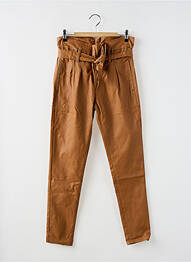 Pantalon slim taille élastique taille normale marron R.DISPLAY femme