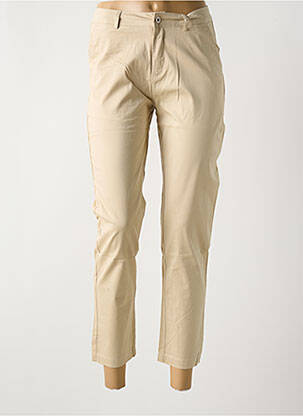 Pantalon 7/8 stretch taille normale beige ONADO femme