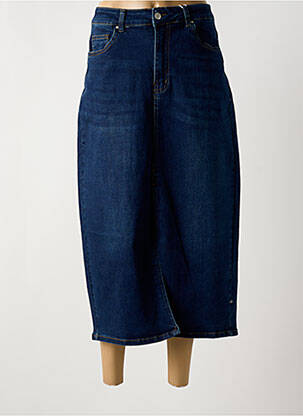 Jupe longue taille normale bleu NINA CARTER femme