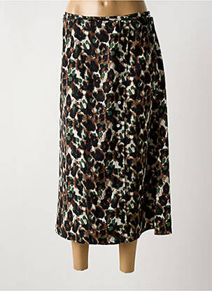 Jupe longue imprimé fantaisie marron BY ONE femme