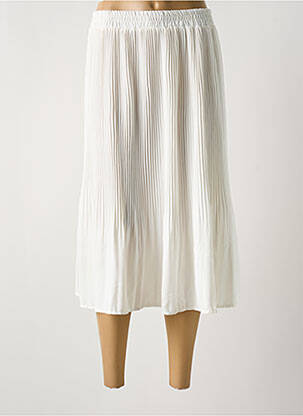 Jupe mi-longue coupe droite blanc CHRISTY femme