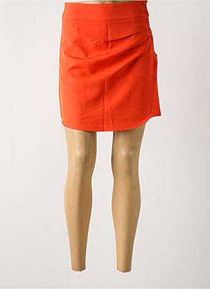 Jupe courte fermeture zip latéral orange KILKY femme