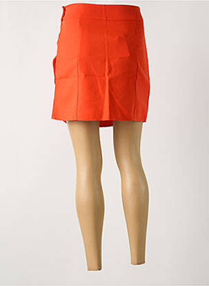 Jupe courte fermeture zip latéral orange KILKY femme