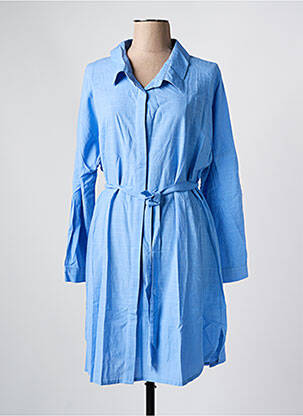 Robe mi-longue manches longues manches longues bleu MAELLE femme