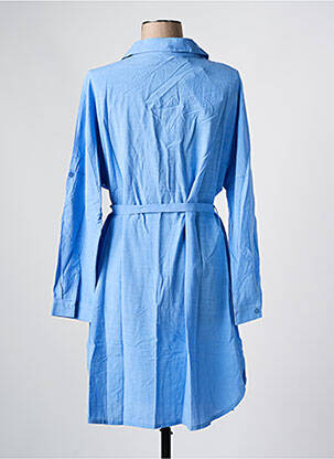 Robe mi-longue manches longues manches longues bleu MAELLE femme