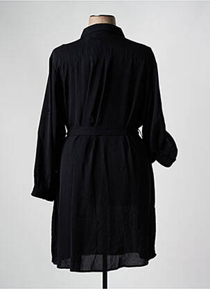 Robe mi-longue manches longues manches longues noir CHRISTY femme