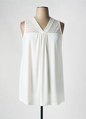 Tunique sans manche col v blanc 2W PARIS femme