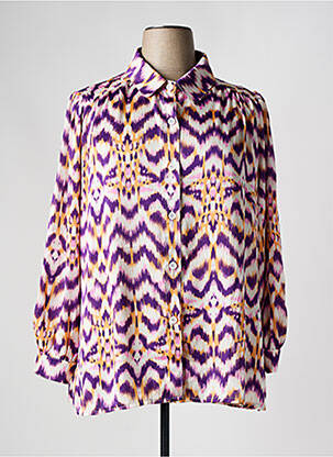 Chemisier imprimé fantaisie manches longues violet VETISTYLE femme