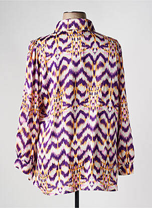 Chemisier imprimé fantaisie manches longues violet VETISTYLE femme