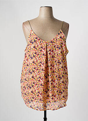 Top coupe fluide sans manche orange CHRISTY femme