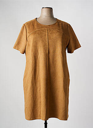 Robe mi-longue manches courtes manches courtes marron VETISTYLE femme
