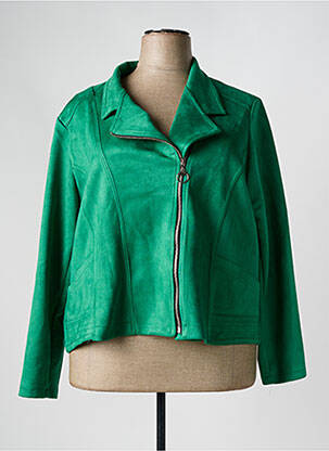 Veste casual tissage suedine vert VETISTYLE femme