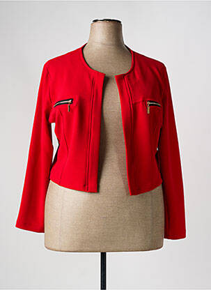 Veste casual col rond rouge VETISTYLE femme