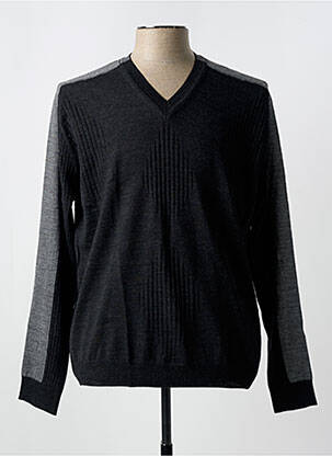 Pull col v manches longues noir ELLEMME homme