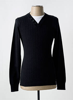 Pull col v manches longues noir CBK homme