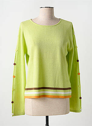 Pull coupe cintrée manches longues vert DANIEL AMAURY femme