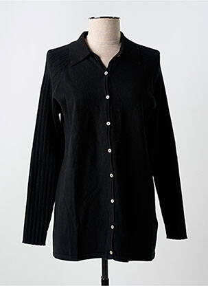Gilet manches longues fermeture boutonnée sur le devant noir ARMOR LUX femme