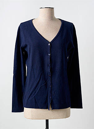 Gilet manches longues coupe cintrée bleu FELINO femme