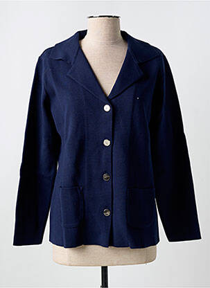 Veste casual poches bleu THEL ELEGANCE femme