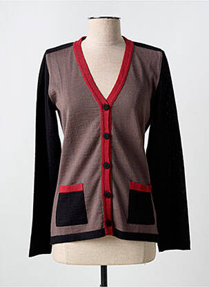 Gilet manches longues coupe cintrée noir CLAUDE DE SAIVRE femme