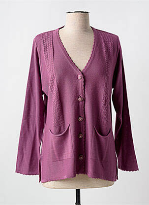 Gilet manches longues coupe cintrée violet QUATRE VINGT JOURS femme