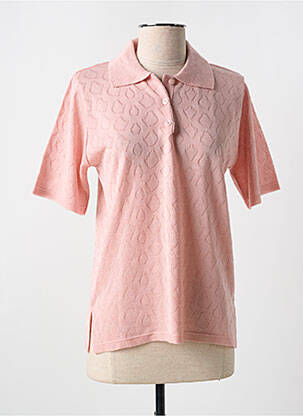 Polo fermeture boutonnée sur le devant manches courtes rose QUATRE VINGT JOURS femme