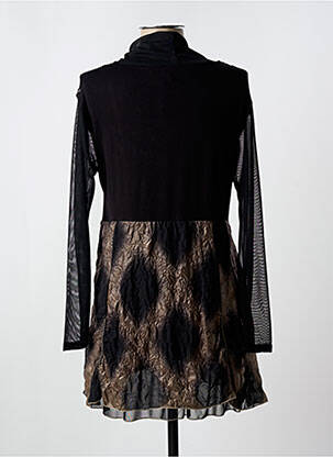 Robe courte manches longues manches longues noir HALOGENE femme